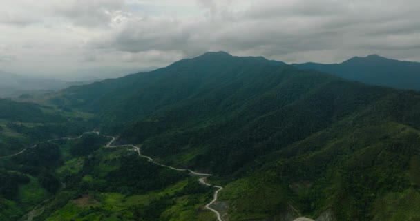 Filipinler Vadisi Dağ Yolu Olan Tropik Bir Dağ Mindanao — Stok video