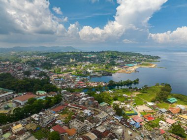 Lanao del Sur 'daki İslam Şehri. Marawi Şehri. Mindanao, Filipinler. Şehir manzarası. Çekimin üstünde.