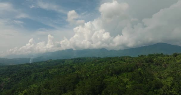 Tropisk Regnskog Landsbygden Blå Himmel Och Moln Mindanao Filippinerna — Stockvideo