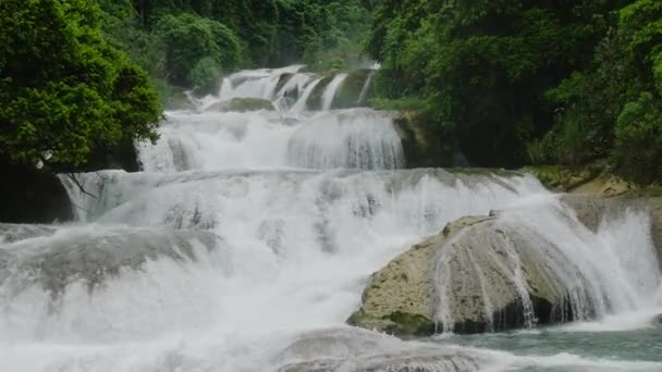Superbe Vue Rapprochée Sur Les Chutes Aliwagwag Davao Oriental Philippines — Video