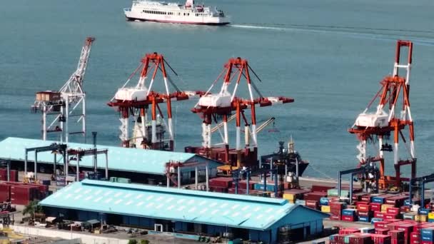 Port Statek Towarowy Nad Morzem Cagayan Oro Filipiny — Wideo stockowe