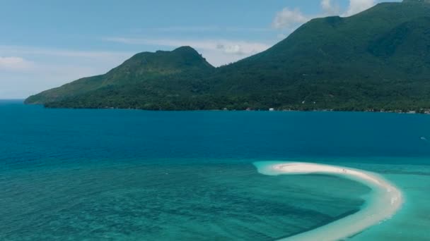 Vista Aerea Sabbia Bianca Con Onde Oceaniche White Island Isole — Video Stock