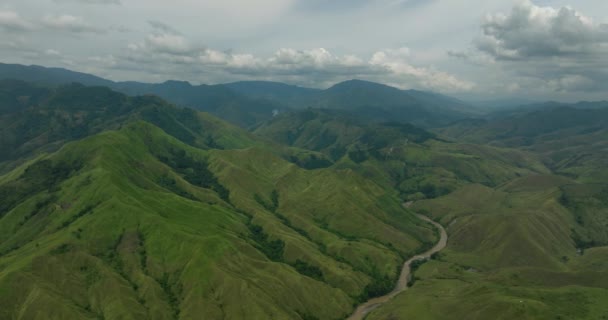 Tropikalna Rzeka Górach Wzgórza Dżungli Filipinach Mindanao — Wideo stockowe