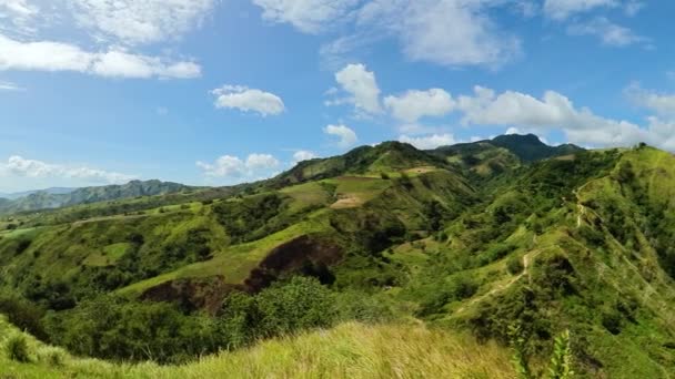 Pico Najandig Com Pastagens Vale Montanha Zamboanguita Negros Oriental Filipinas — Vídeo de Stock