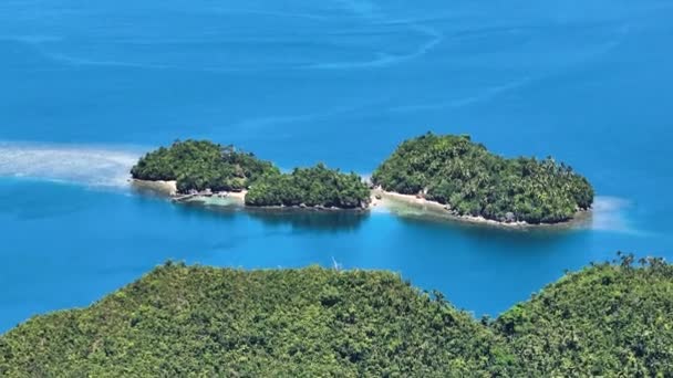 Ilha Tropical Mar Azul Surigao Del Norte Bucas Grande Filipinas — Vídeo de Stock