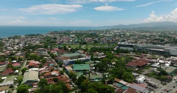 Город Илиган Северном Минданао Филиппины Вид Сверху — стоковое видео