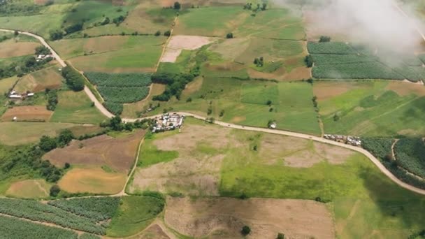 热带农田和稻田的俯瞰 农田上乌云密布 菲律宾棉兰老岛 — 图库视频影像