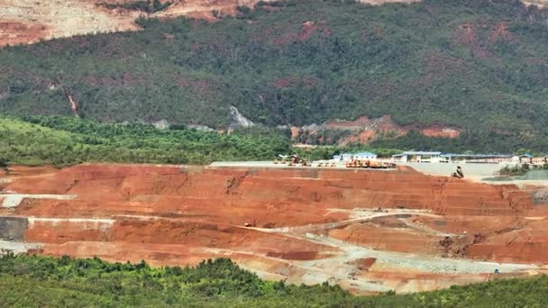 Гора Никелевым Рудником Добыча Полезных Ископаемых Минданао Филиппины Увеличь — стоковое видео