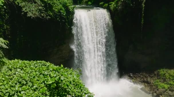 Hikong Alo Falls Wraz Lasem Tropikalnym Jezioro Sebu Mindanao Filipiny — Wideo stockowe