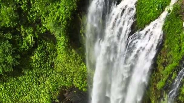 Lasang Falls Mit Reißenden Strömen Und Grünen Pflanzen Bukidnon Philippinen — Stockvideo