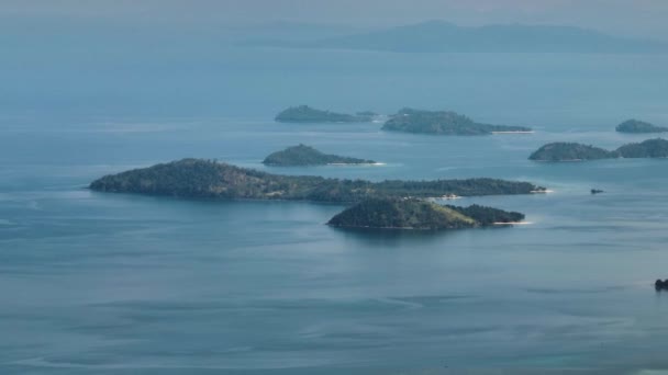 Mar Azul Islotes Pequeños Una Vez Islas Zamboanga Filipinas — Vídeo de stock