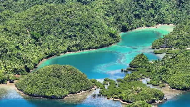 Tropische Eilandjes Met Turquoise Lagune Tinago Eiland Surigao Del Norte — Stockvideo