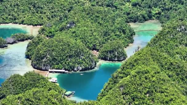 Turkoois Water Tinago Island Tagana Surigao Del Norte Filippijnen Zoom — Stockvideo