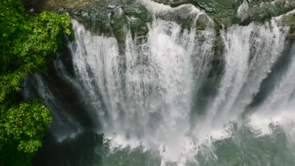 Vue Aérienne Ralenti Tinuy Falls Mindanao Philippines — Video