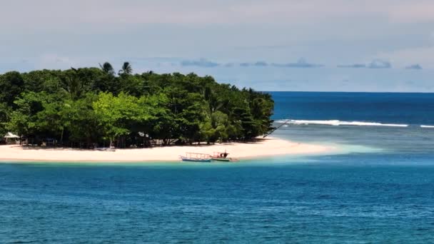 Ondas Oceânicas Praia Areia Branca Ilha San Victor Davao Filipinas — Vídeo de Stock