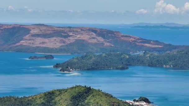 Islanda Tropical Com Mar Azul Mindanao Filipinas Vista Zoom — Vídeo de Stock