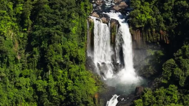 Limunsudan Falls White Water Stream Rocks Mindanao Philippines — Stock Video