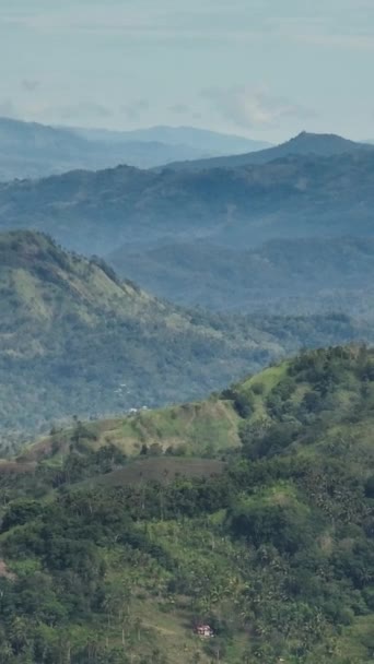 Górska Dolina Zielone Wzgórza Mindanao Filipiny Pionowe Opowieści — Wideo stockowe