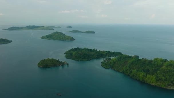 Αεροφωτογραφία Του Once Islas Στη Zamboanga Mindanao Φιλιππίνες Θαλάσσιο Τοπίο — Αρχείο Βίντεο
