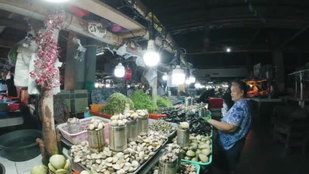 Fruits Mer Algues Vendre Sur Marché Public Iligan Philippines — Video