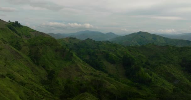 Zöld Dombok Hegyek Lejtői Örökzöld Növényzettel Mindanao Fülöp Szigetek — Stock videók
