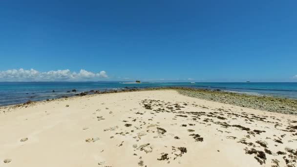 Britanya Taş Mercanları Kumlu Plajları Kayalar Çıplak Ada Surigao Del — Stok video