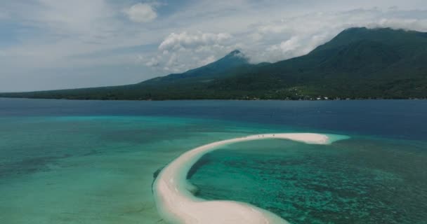 Sandbar Cercado Por Textura Água Mar Azul Ondas Recifes Corais — Vídeo de Stock