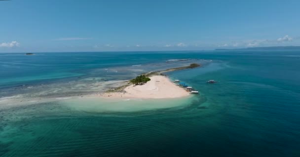 Luchtfoto Van Hagonoy Island Beach Britania Eiland Surigao Del Sur — Stockvideo