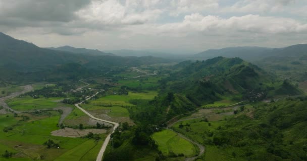 Вид Сверху Горы Редчайшими Культурными Землями Горной Провинции Филиппин Минданао — стоковое видео