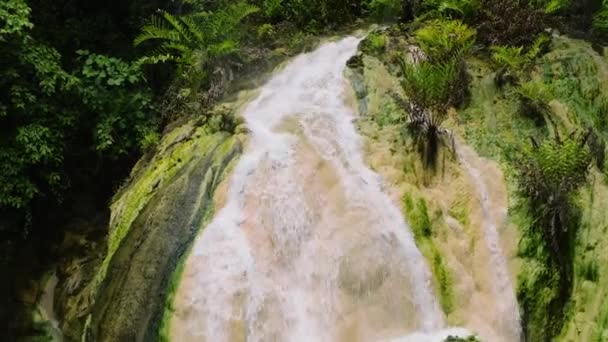Schöne Grüne Umgebung Luftbild Der Schwefelsäure Hot Spring Maco Davao — Stockvideo