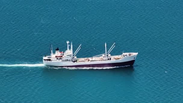 Kontejnerová Loď Plující Přes Modré Moře Mindanau Filipíny — Stock video