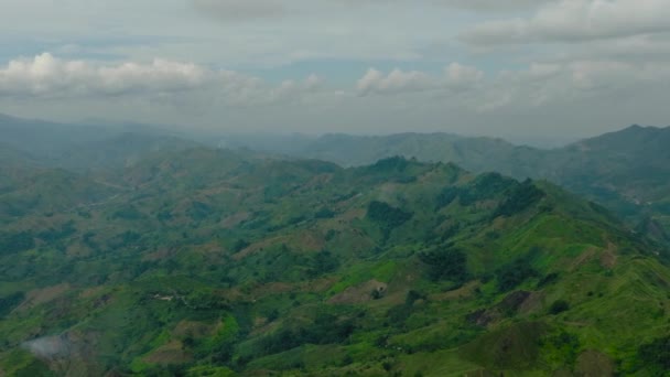 Utsikt Över Dalen Bergslandskapet Djungelkullar Filippinernas Högländer Mindanao — Stockvideo