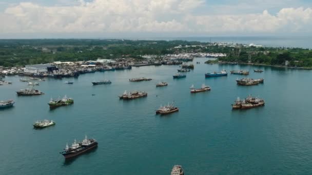 Navios Carga Barcos Pesca Flutuando Porto Maasin Zamboanga Del Sur — Vídeo de Stock