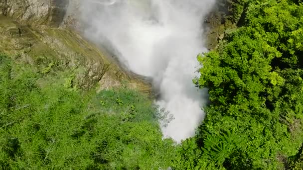 Estudio Aéreo Cascadas Lago Sebu Las Cataratas Hikong Bente Bosque — Vídeos de Stock