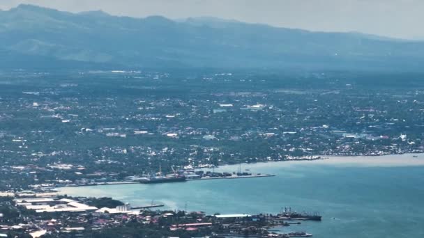 サントス シティ将軍の建物と港 ミンダナオ フィリピン — ストック動画