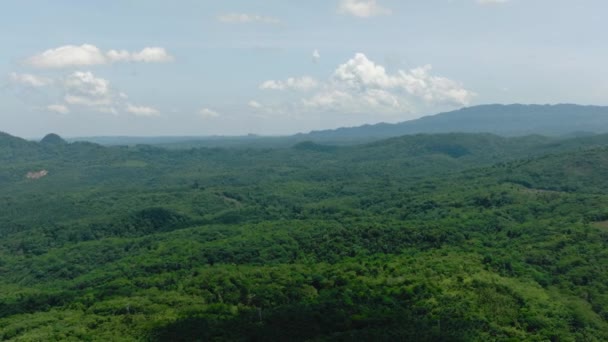 Vallée Tropicale Montagne Végétation Ciel Bleu Nuages Mindanao Philippines — Video