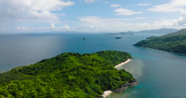Îles Avec Des Plantes Vertes Plage Île Cagbuli Nido Palawan — Video