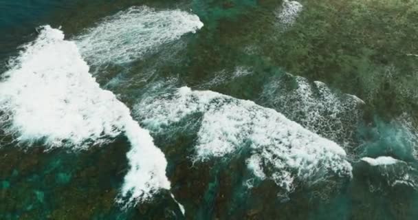 Красивые Океанские Волны Бусуанге Палаван Филиппины — стоковое видео