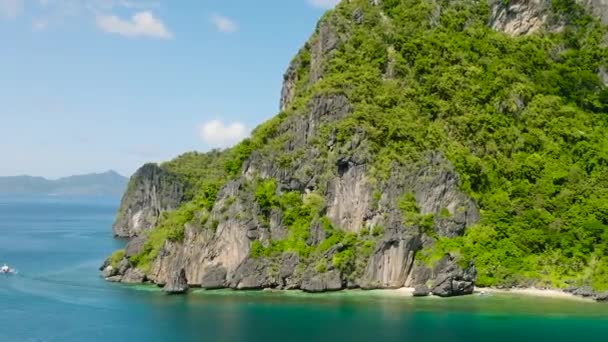 Barcos Veleros Que Cruzan Mar Nido Filipinas Palawan — Vídeos de Stock
