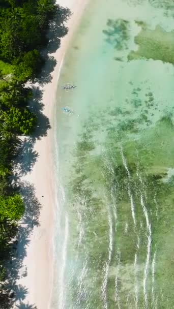 Прозрачные Бирюзовые Океанские Волны Песчаном Пляже Эль Нидо Палаван Филиппины — стоковое видео