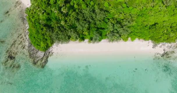 Tropisk Strand Med Vågor Vit Sand Romblon Filippinerna — Stockvideo