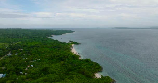 Mała Wyspa Białymi Piaszczystymi Plażami Wyspa Carabao San Jose Romblon — Wideo stockowe