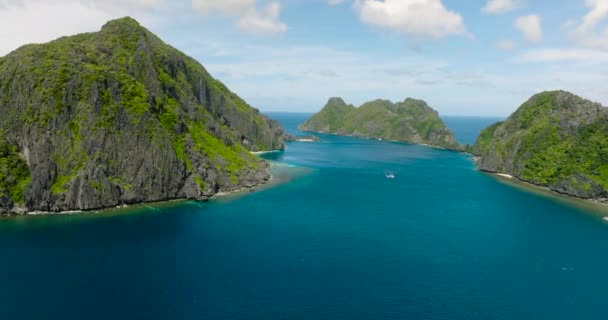 Krásný Výhled Ostrov Tapiutan Ostrov Matinloc Nido Palawan Filipíny — Stock video