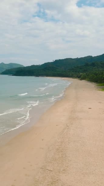 Wit Zandstrand Groenachtig Helder Water Duli Beach Nido Palawan Filippijnen — Stockvideo