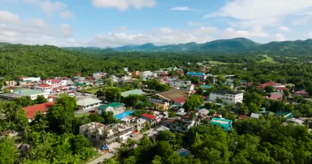 Stadt Mit Wohnhäusern Und Gebäuden Tablas Island Romblon Philippinen — Stockvideo