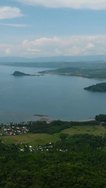 Tropický Ostrov Domy Pobřežní Oblasti Mindano Filipíny Svislé Zobrazení — Stock video