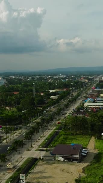 Drone View Highway Busy Vehicles Tagum City Davao Del Norte — Stock Video