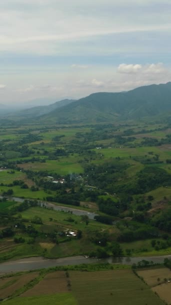 Góra Wzgórzami Zielonym Lasem Grunty Rolne Woda Płynąca Rzece Mindanao — Wideo stockowe