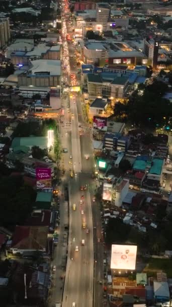 Cagayan Oro Miasta Ruchliwej Autostrady Ulicy Światła Pojazdów Mindanao Filipiny — Wideo stockowe