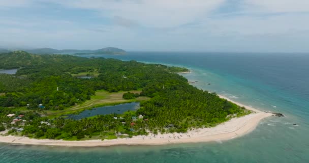 Dalgalar Kumlu Sahil Santa Deki Tarım Alanları Tablalar Romblon Filipinler — Stok video